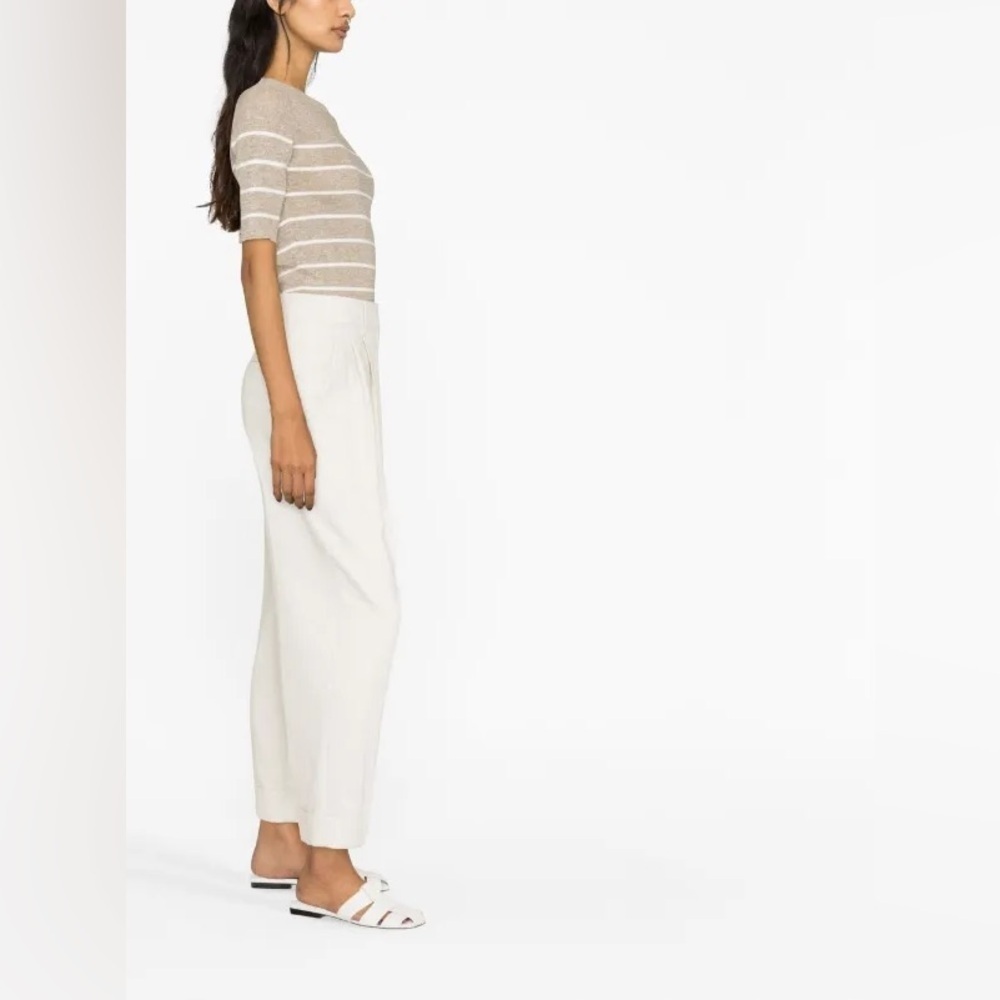 H&M Linen Blend Cropped Trouser Pant